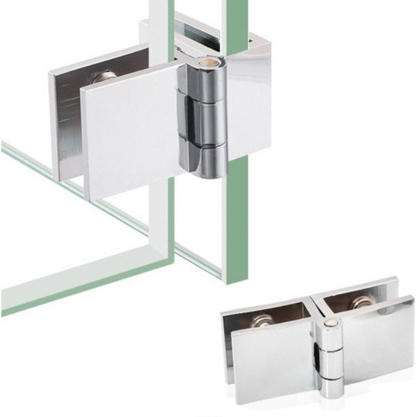 BAYLI Regal 2er Set Glas Scharnier 180 Grad, Dusche Tür Scharnier Halter, 5-8mm