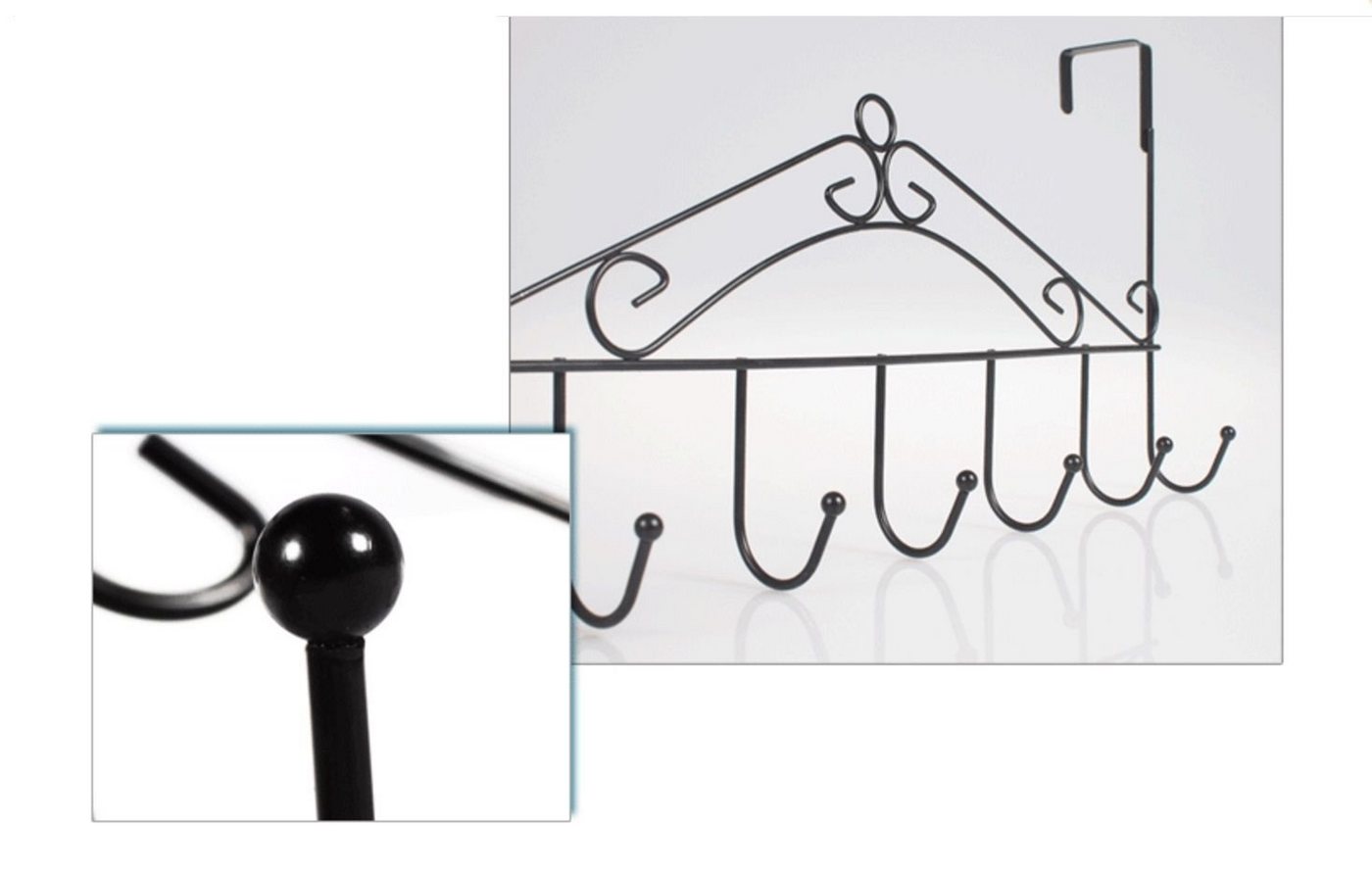 BAYLI Türgarderobe 42,5cm Türgarderobe Metall für Montage über der Tür, Kleiderhaken – Bild 5 von 5