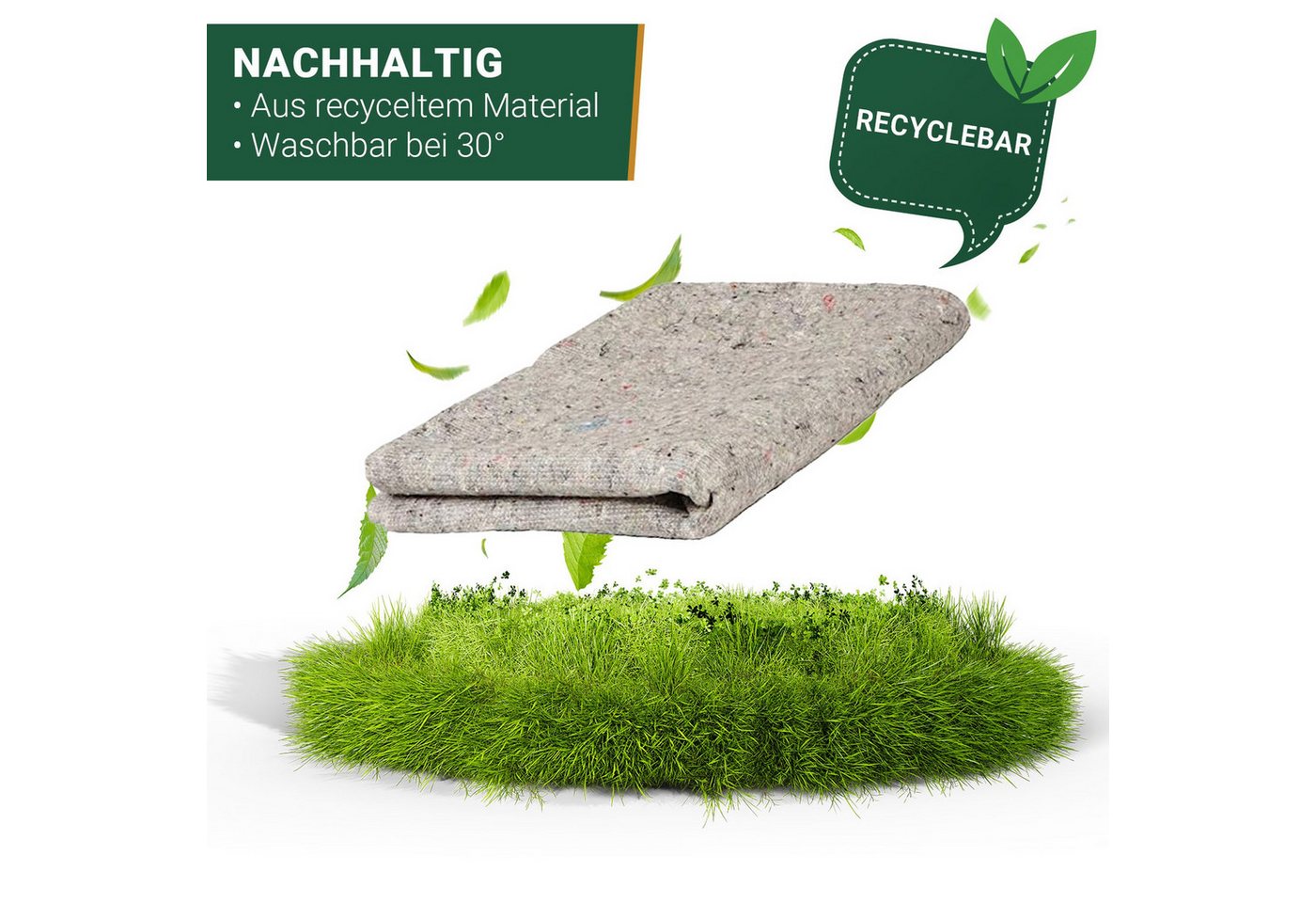 BB-Verpackungen Malervlies Packdecken Umzugsdecken, (5-St), 1,40 x 2,10 m, strapazierfähig, langlebige Möbeldecken – Bild 4 von 5