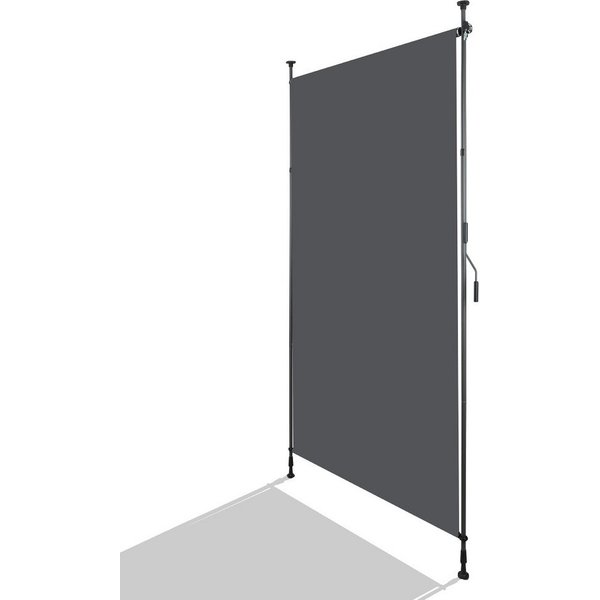 BBG Balkonsichtschutz Vertikale Außenmarkise mit Klemmbefestigung,220–310cm höhenverstellbar ohne Bohren,Balkon Sichtschutz & Windschutz, wetterfest,mit Handkur