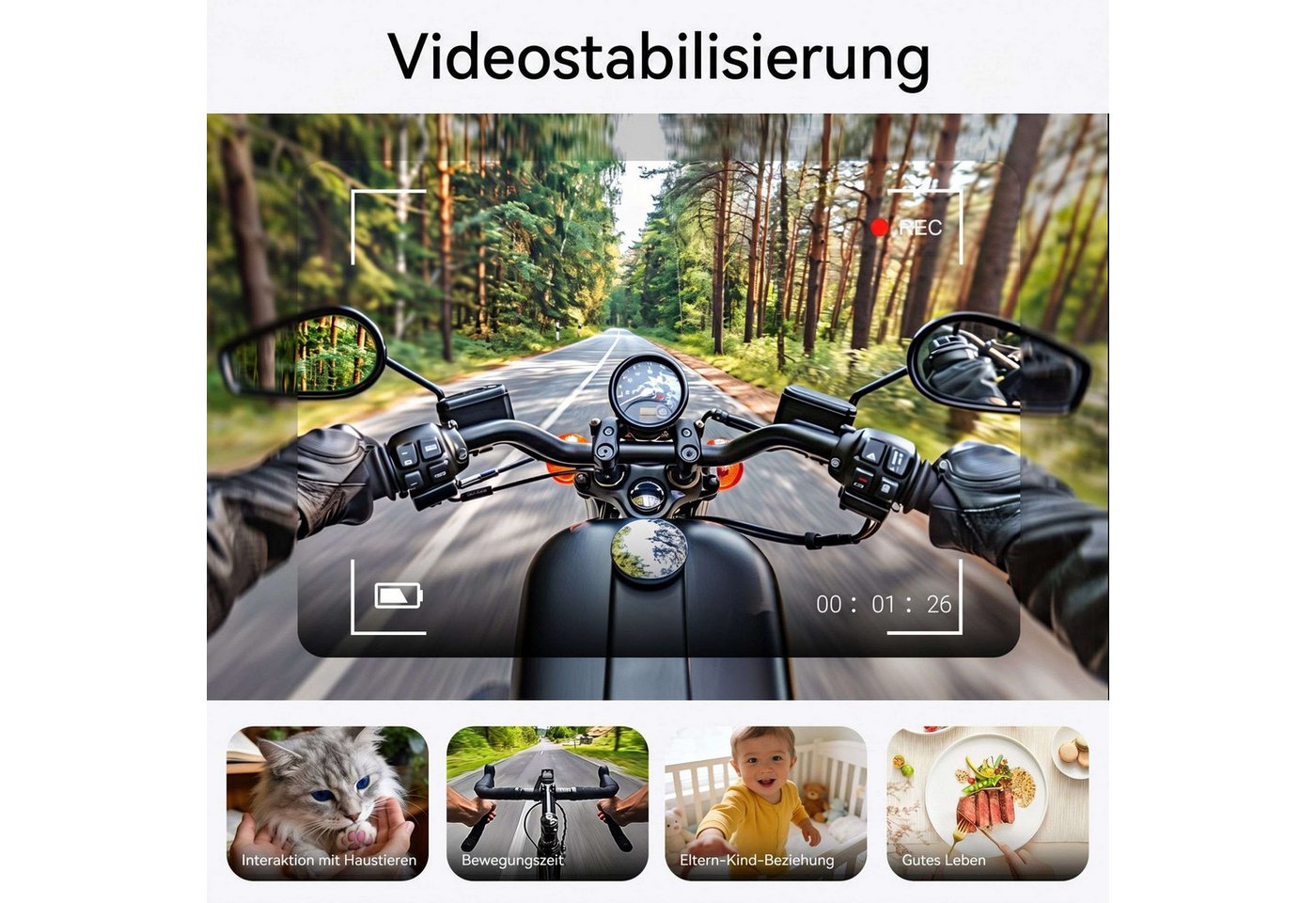 BBG LED-Brille Smart Glasses mit 8MP Kamera, Bluetooth 5.4, AI-Sprachassistent Open-Ear Audio, Wechselgläser, kabelloses Laden, für Android & iOS – Bild 5 von 5