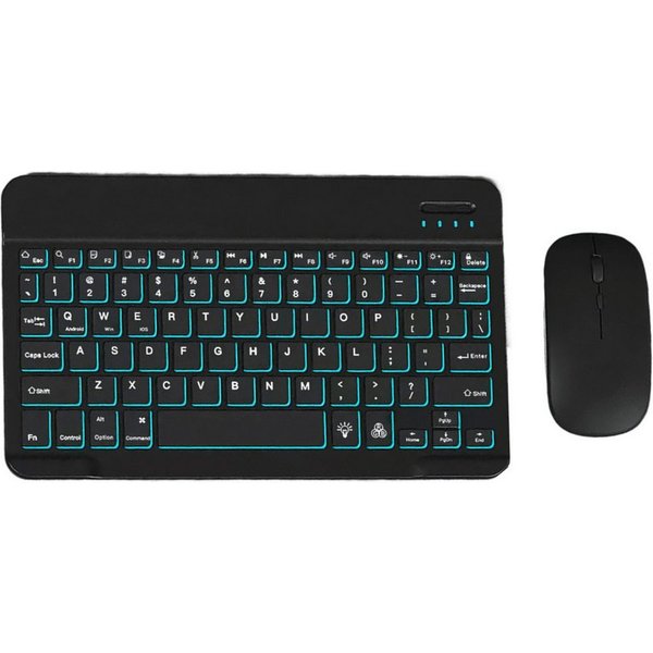 BBG RGB Bluetooth Tastatur mit Maus Set, Kabellos, Wiederaufladbar Ultra-Slim-Bluetooth-Tastatur (Leise Beleuchtet, Multi-Device, Deutsches Layout QWERTZ)