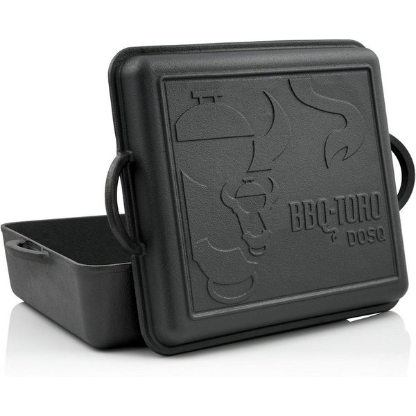 BBQ-Toro Bräter Dutch Oven Pan, 9,5 Liter, Gusseisen Kochtopf, Gusstopf, Gusseisen (2-tlg)