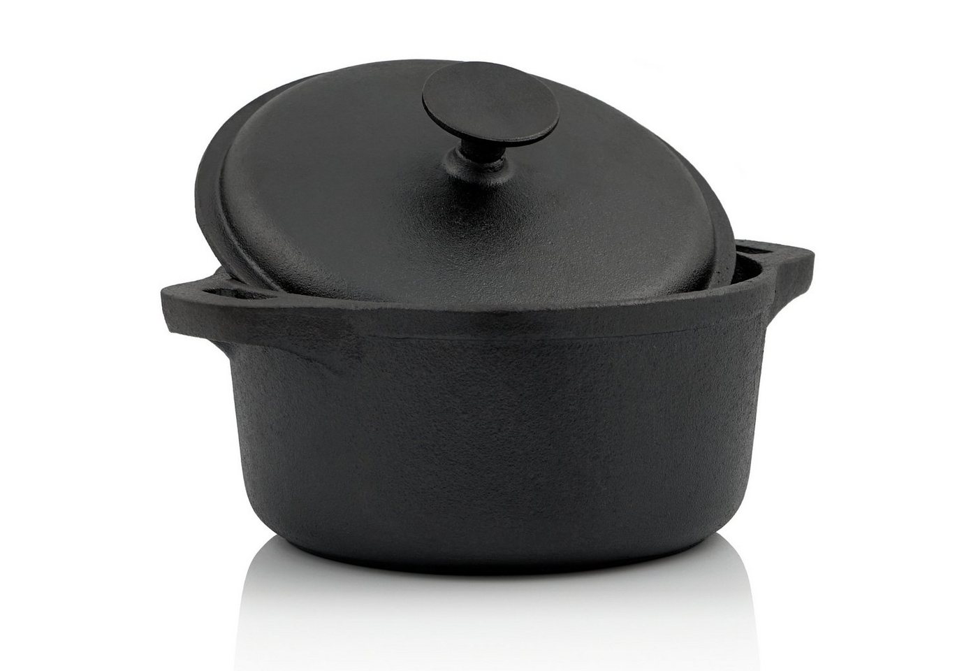 BBQ-Toro Bräter Gusseisen Cocotte, 4 Liter, Ø 22,5 cm, schwarz, rund, Bräter mit Decke, Gusseisen – Bild 3 von 4