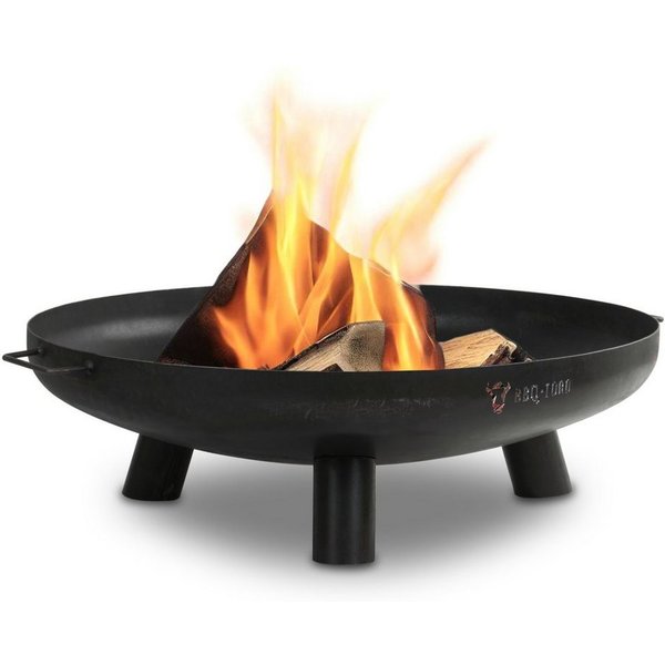BBQ-Toro Feuerschale Ø 80 cm, Schwarz, Outdoor Dreibein Feuerstelle für Garten und Terrasse, (4-St), mit Griffen