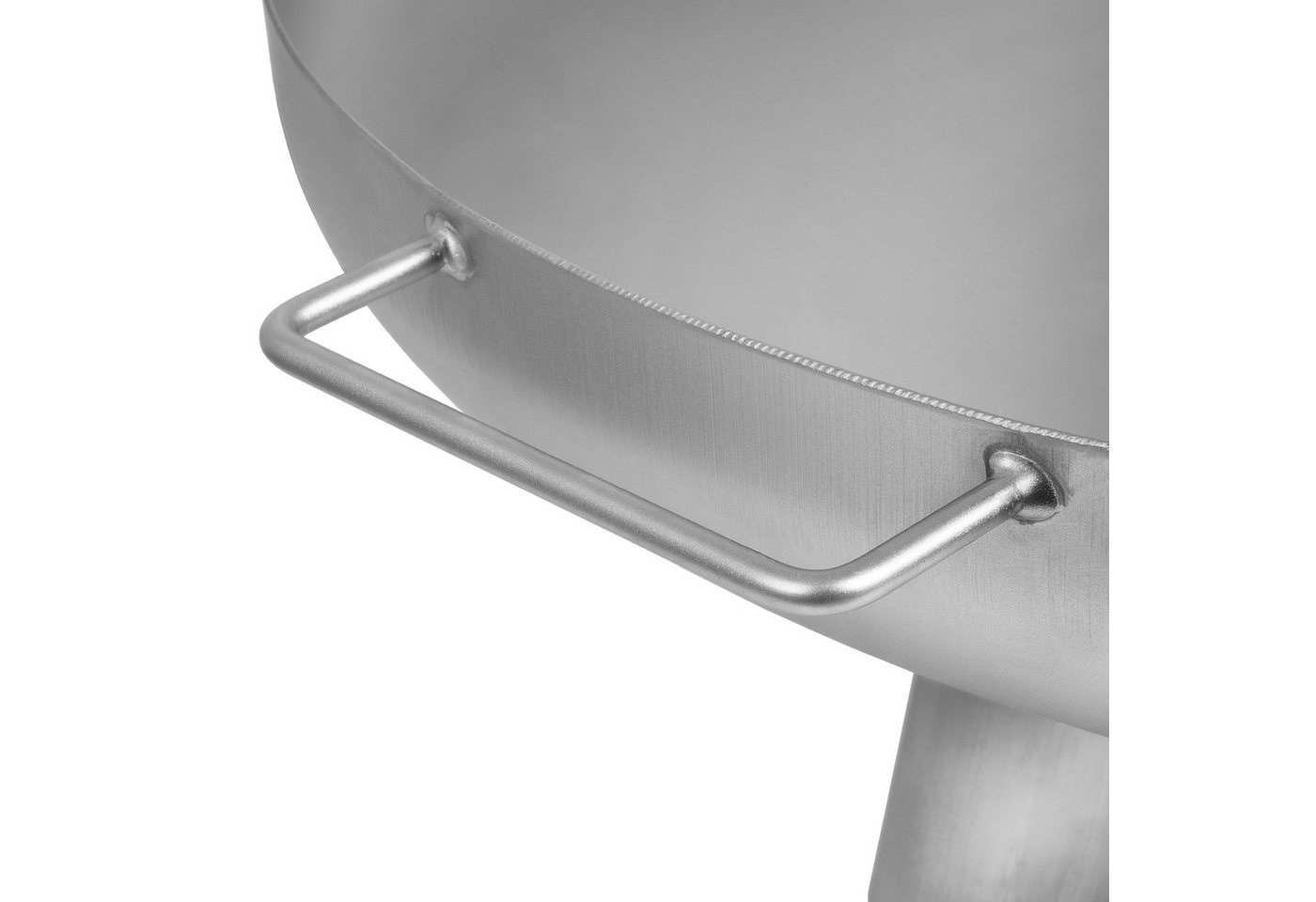 BBQ-Toro Feuerschale Edelstahl Feuerschale Ø 80 cm, Silber, Outdoor Dreibein Feuerstelle, (1-St) – Bild 5 von 5