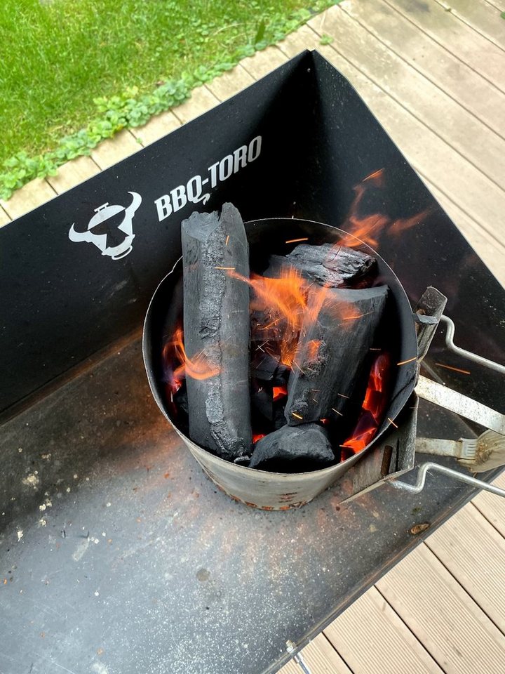 BBQ-Toro Feuertisch Dutch Oven Tisch, mit Windschutz, 75 x 40 cm, Grilltisch, Stahltisch – Bild 4 von 5
