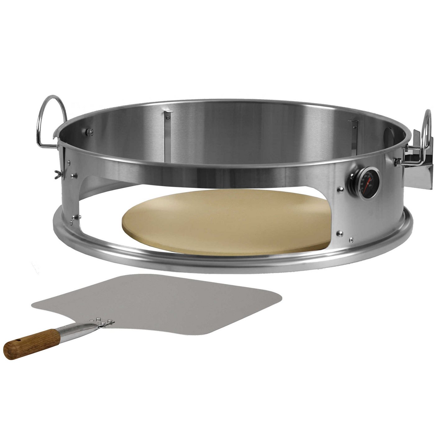 BBQ-Toro Grillerweiterung Edelstahl Pizzaring Set mit Grillspieß für Ø 57 cm Kugelgrill – Bild 5 von 5
