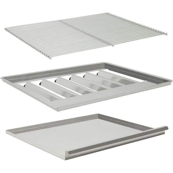 BBQ-Toro Grillrost Set, 60 x 48 cm, mit Flammenblech und Fettwanne für Gastrobräter