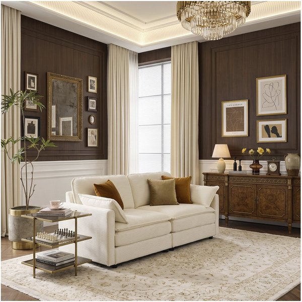 BBWL 2-Sitzer Modernes Sofa, bequemes Wohnzimmer Sofa, Schlafsofa, Holz & Stoff, kompakt, platzsparend, gemütlich, skandinavischer Stil