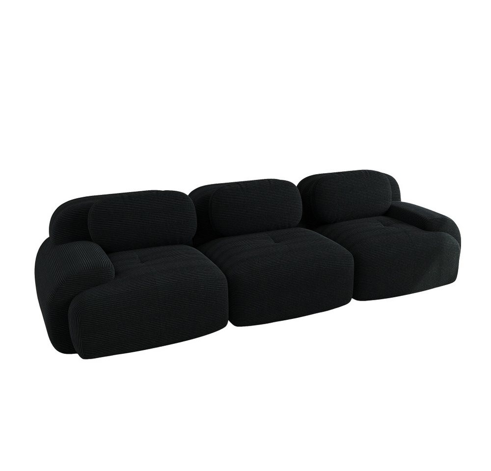 BBWL 3-Sitzer Sofa 298 x 103 x 70 cm, Cordstoff, modular und rahmenlos, 32D-Hochdichteschaum, weich gepolsterte Armlehnen – Bild 5 von 5