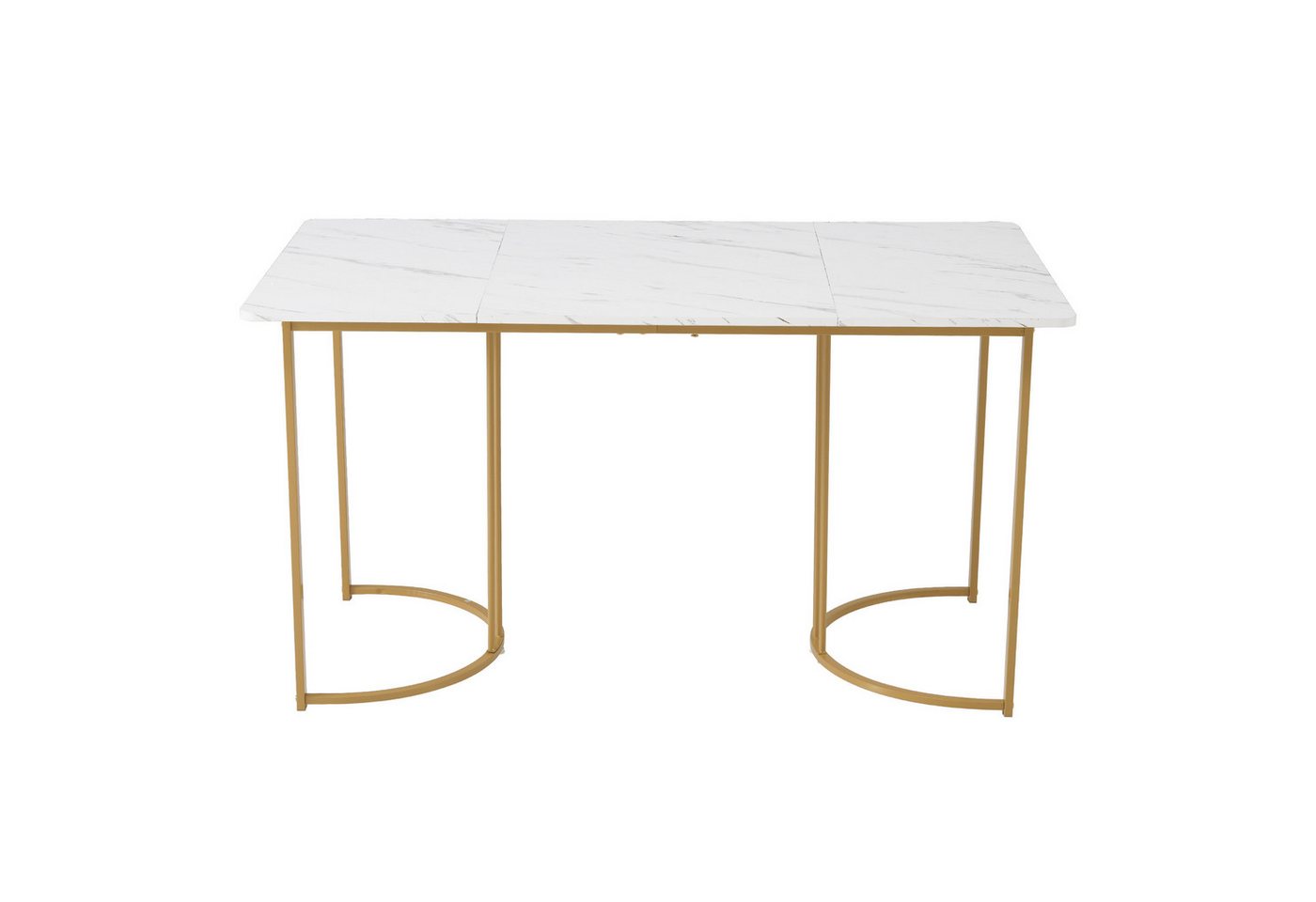 BBWL Esstisch Moderner Esstisch 140x80 cm mit MDF-Tischplatte im Marmor-Muster (rechteckiger Küchentisch mit robustem Metallgestell, verstellbaren Tischbeinen u – Bild 5 von 5