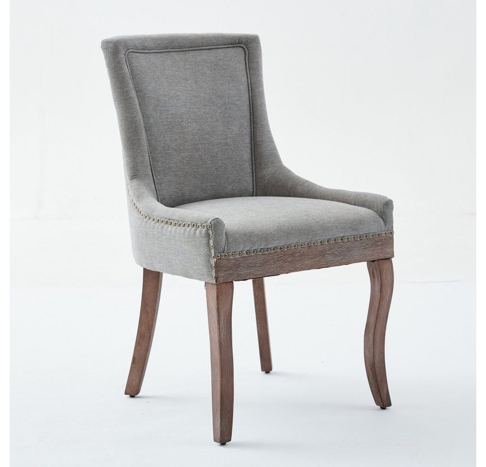 BBWL Esszimmerstuhl mit Lehne, Gepolstertem Chenille Stoff, Solide Holzbeine, Set von 2, Bequeme A&A Esszimmerstühle – Bild 3 von 5