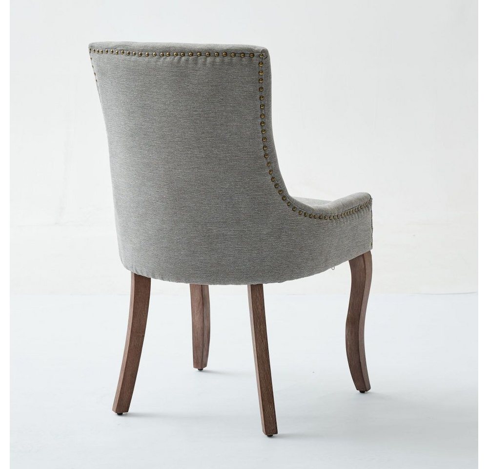 BBWL Esszimmerstuhl mit Lehne, Gepolstertem Chenille Stoff, Solide Holzbeine, Set von 2, Bequeme A&A Esszimmerstühle – Bild 5 von 5