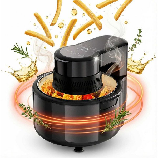 BBWL Heißluftfritteuse 5L Airfryer mit Sichtfenster Timer 200 Min, 1200 W, Temperatur 80–200°C Vorwahlfunktion 24h