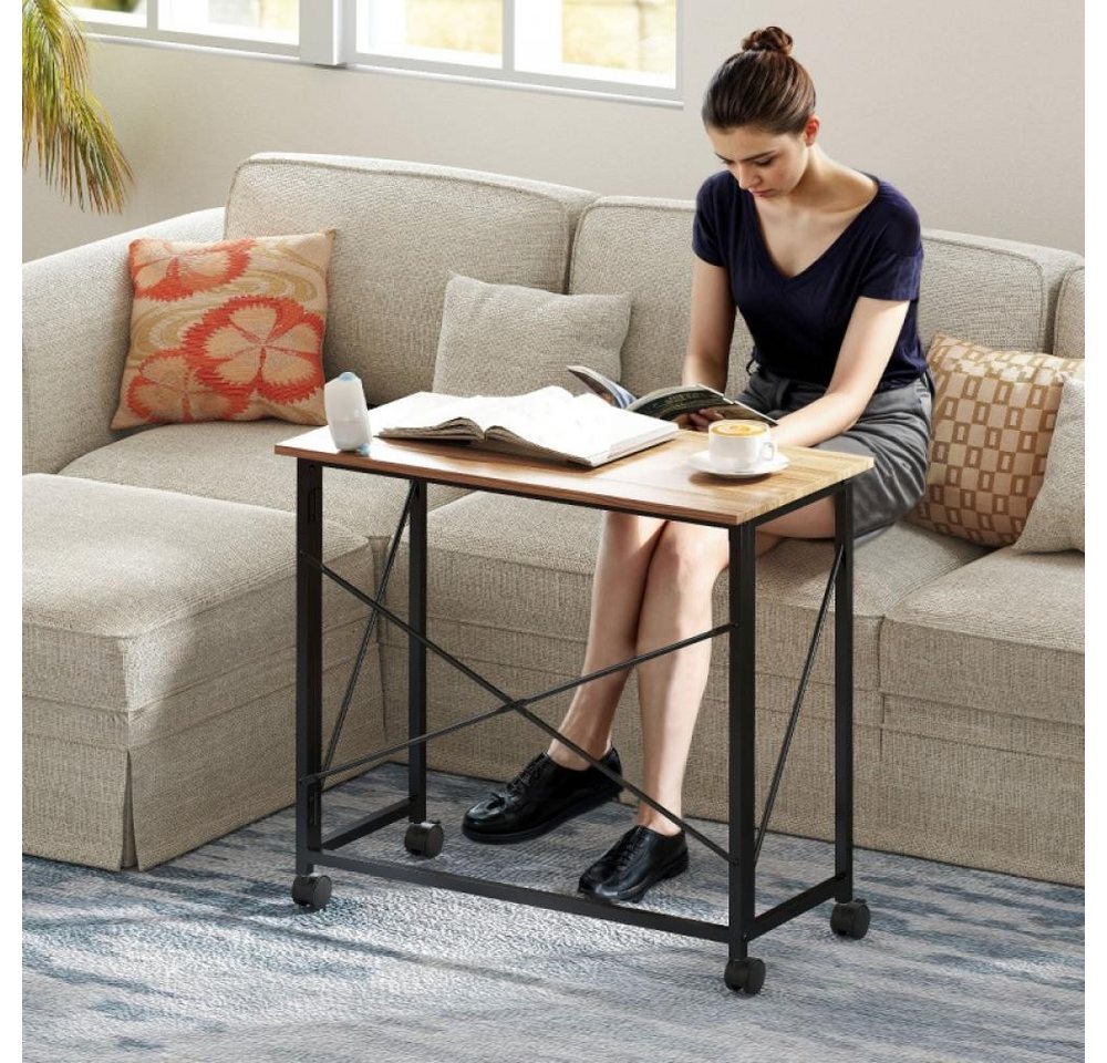 BBWL Klapptisch Klappschreibtisch mit Rollen, kompakter Computertisch 80 x 40 x 75 cm (platzsparender Arbeitstisch für Homeoffice und Studium) – Bild 2 von 5