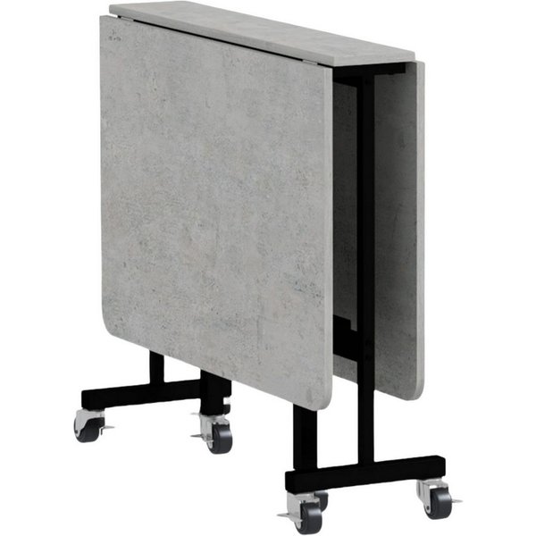 BBWL Klapptisch mit Rollen, ausziehbarer Küchentisch für 4–6 Personen (platzsparend, Stahlbeine, 120 x 80 x 73 cm), Klappbarer Esstisch