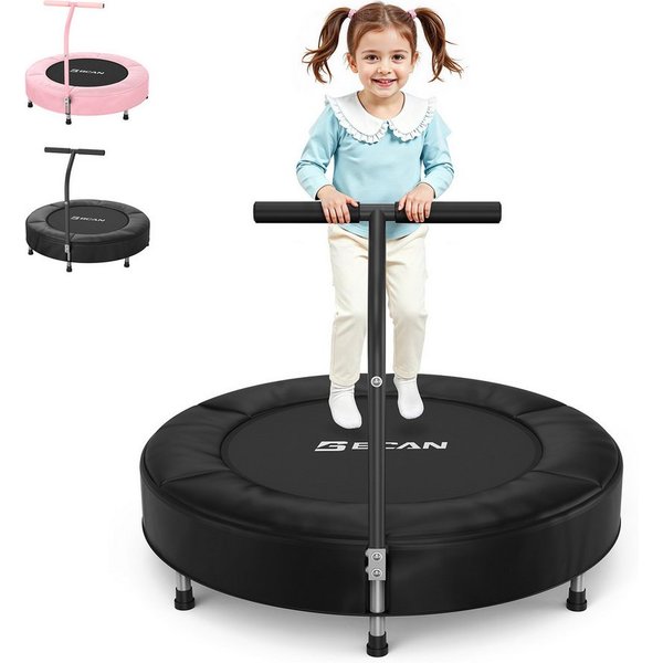 BCAN Kindertrampolin für 1-6 Jährige, mit Schaumgriff & lückenloser Polsterung, Ø 91 cm, (1 tlg), gelenkschonend für Indoor-Spiel