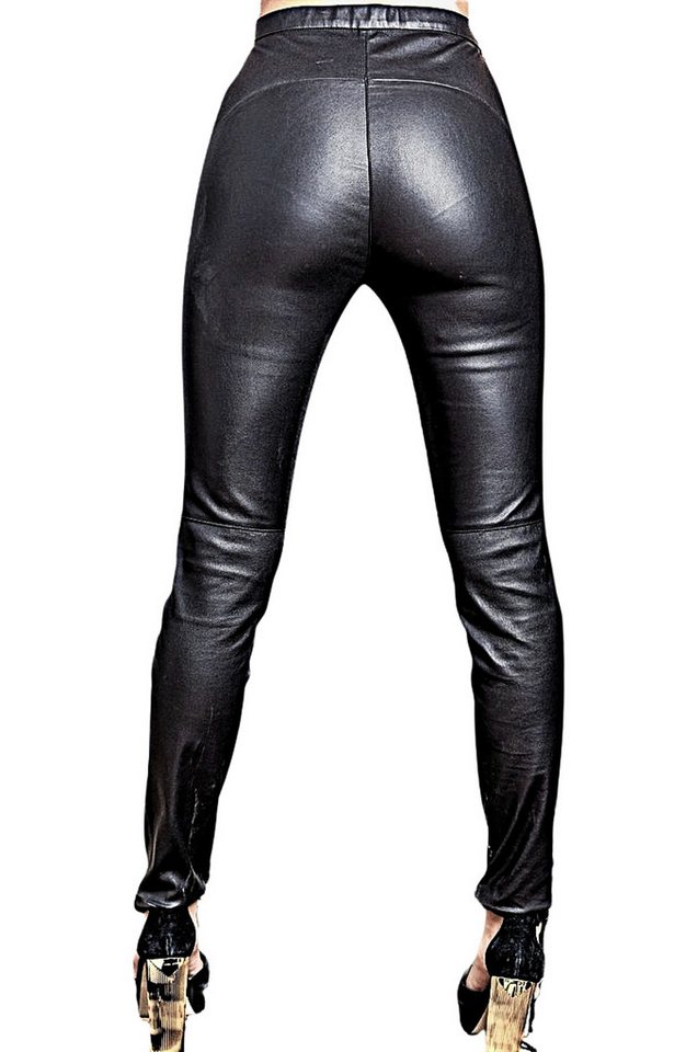 Be Noble Lederhose Martina schwarz Elegante figurbetonte Leggings aus super weichem Lammnappa Leder – Bild 3 von 5