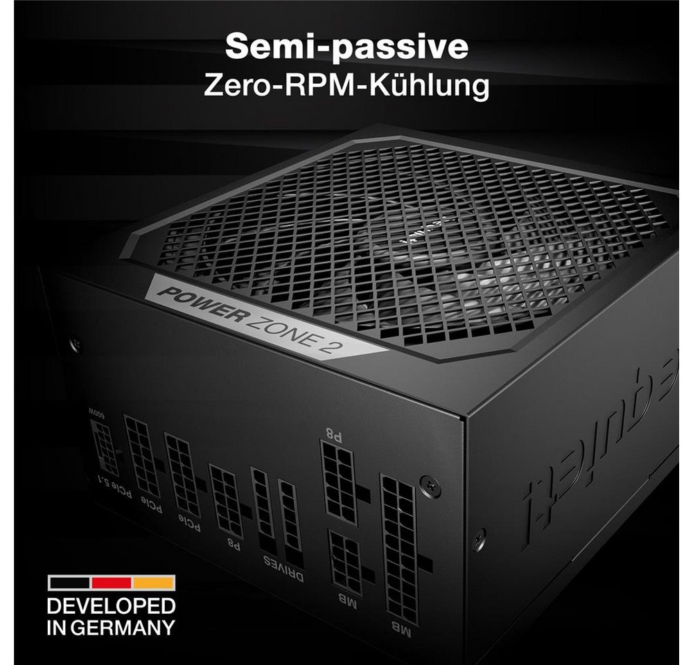 be quiet! Power Zone 2 750W PC-Netzteil (80 PLUS Platinum, ATX 3.1 und PCIe 5.1 kompatibel, 90° abgewinkelter) – Bild 3 von 5