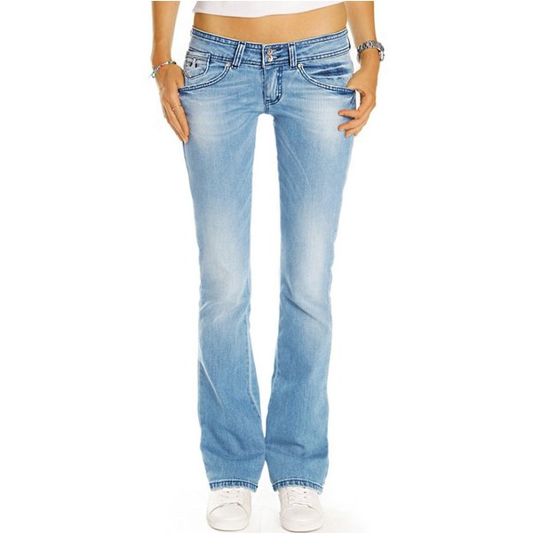 be styled Bootcut-Jeans Premium low waist Hüftjeans Damenhosen mit Baumwolle B_003