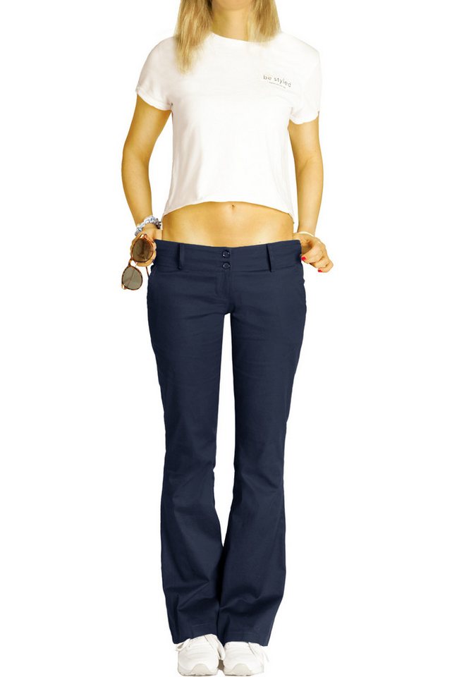 be styled Chinohose Stoffhose, Chino, Bootcut Hüfthose mit Stretch - Damen - h17a-A – Bild 3 von 5
