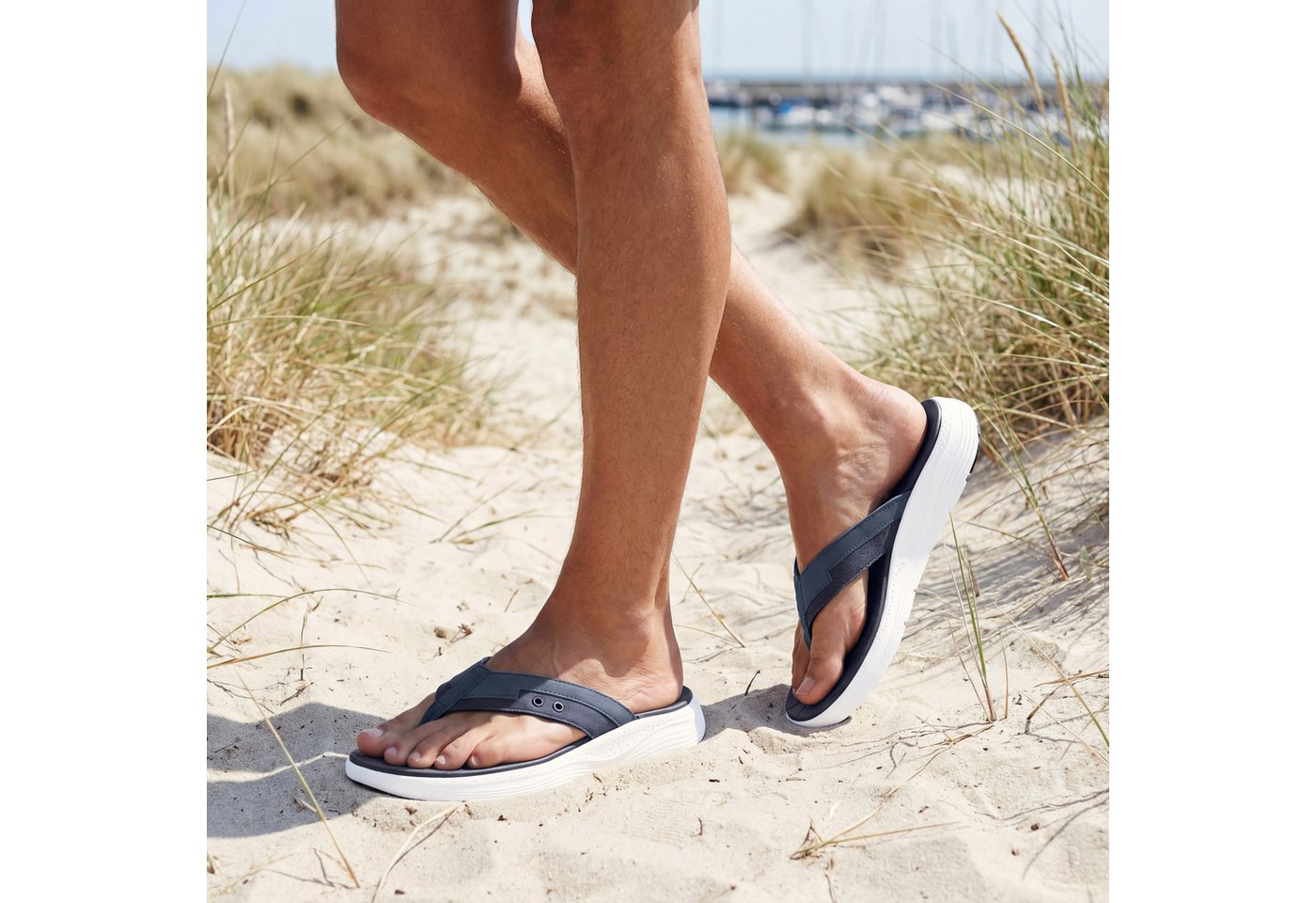 Beachtime Badelatsche, Flip Flop, Sommerschuhe, Badepantolette, Badeschlappe Badezehentrenner NEU Pantolette mit wasserabweisender und leichter Sohle VEGAN – Bild 2 von 5