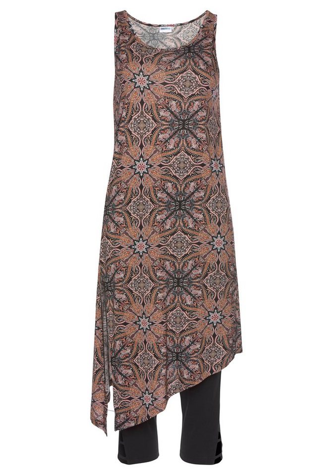 Beachtime by Lascana Longtop mit seitlichem Schlitz, bequeme Jerseyqualität (Set, mit Leggings) mit Alloverprint und Schlitz, Sommerkleid, Strandkleid – Bild 2 von 5