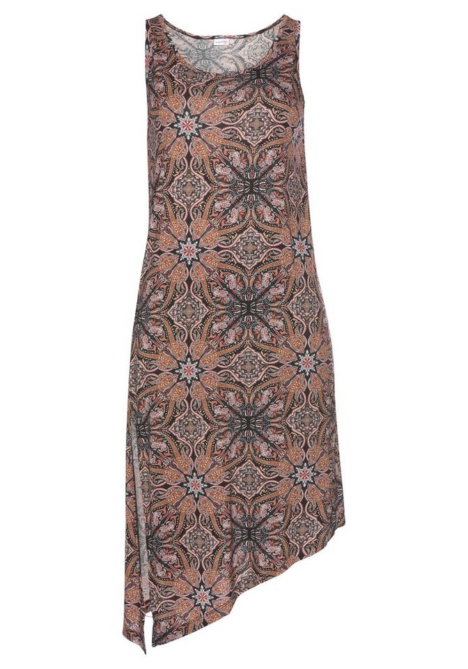 Beachtime by Lascana Longtop mit seitlichem Schlitz, bequeme Jerseyqualität (Set, mit Leggings) mit Alloverprint und Schlitz, Sommerkleid, Strandkleid – Bild 4 von 5