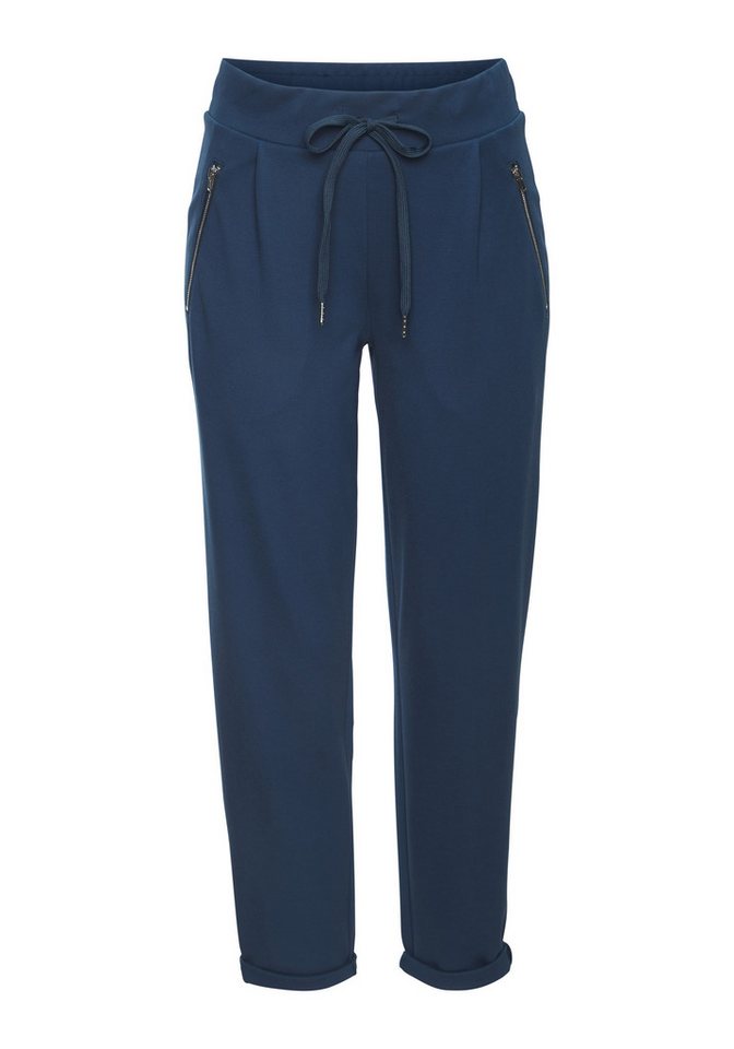 Beachtime by Lascana Schlupfhose aus softer Interlock-Ware mit Reißverschlusstaschen bequeme Joggpant mit geradem Bein, lässige Sommerhose, bügelfreie Ware – Bild 2 von 5