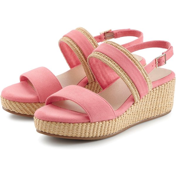 Beachtime by Lascana Sommerschuh, Sandale, offener Schuh, Keilsandalette, Sandalette NEU mit Keilabsatz VEGAN