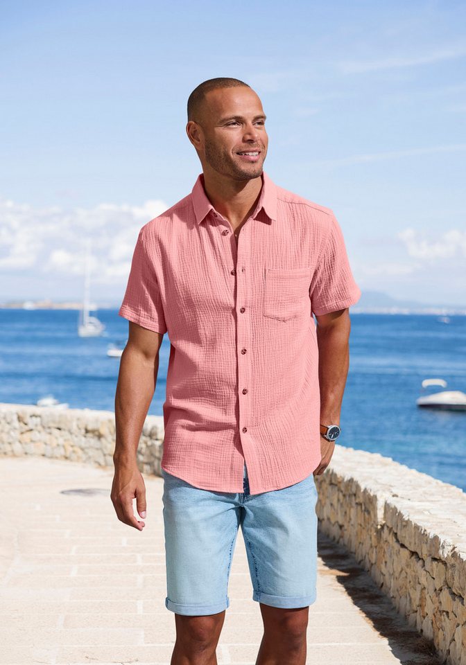 Beachtime Kurzarmhemd Regular fit Kurzarm, Freizeithemd aus Musselin-Ware – Bild 4 von 5