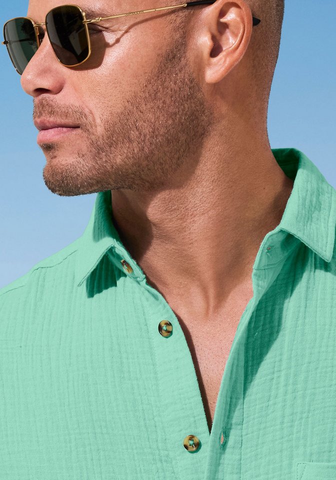 Beachtime Langarmhemd Regular fit Langarm, Freizeithemd aus Musselin-Ware – Bild 3 von 5