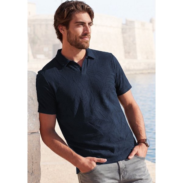 Beachtime Poloshirt, T-Shirt mit modischen Blätter-Design bis Größe 5XL neue Strukturqualität im Blätter-Design