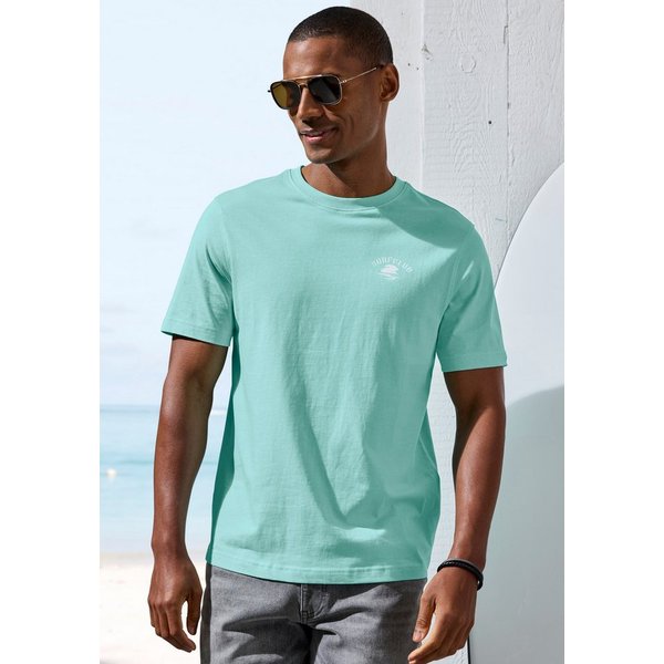 Beachtime T-Shirt, Shirt mit modischem Surfer Print Regular-Fit bis Größe 5XL, mit kleinem Print vorn/großem Print hinten