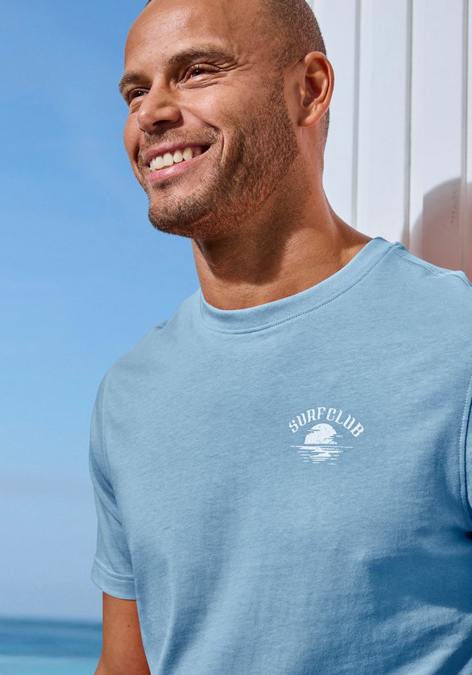 Beachtime T-Shirt, Shirt mit modischem Surfer Print Regular-Fit bis Größe 5XL, mit kleinem Print vorn/großem Print hinten – Bild 5 von 5