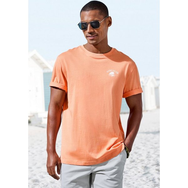 Beachtime T-Shirt, Shirt mit modischem Surfer Print Regular-Fit bis Größe 5XL, mit kleinem Print vorn/großem Print hinten