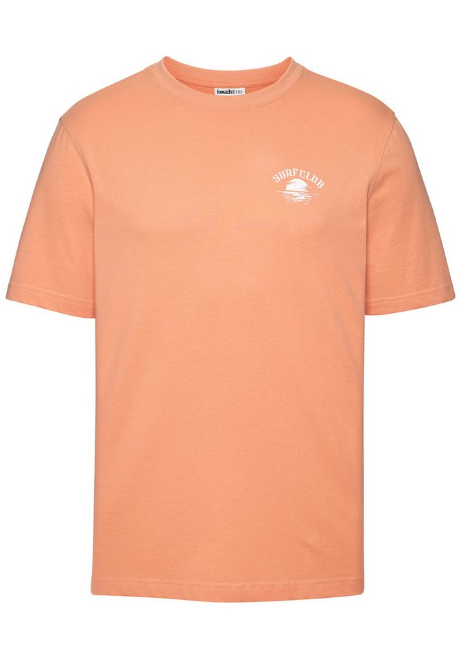 Beachtime T-Shirt, Shirt mit modischem Surfer Print Regular-Fit bis Größe 5XL, mit kleinem Print vorn/großem Print hinten – Bild 2 von 5