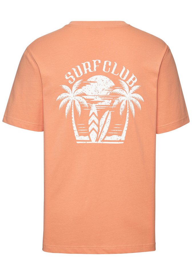 Beachtime T-Shirt, Shirt mit modischem Surfer Print Regular-Fit bis Größe 5XL, mit kleinem Print vorn/großem Print hinten – Bild 4 von 5