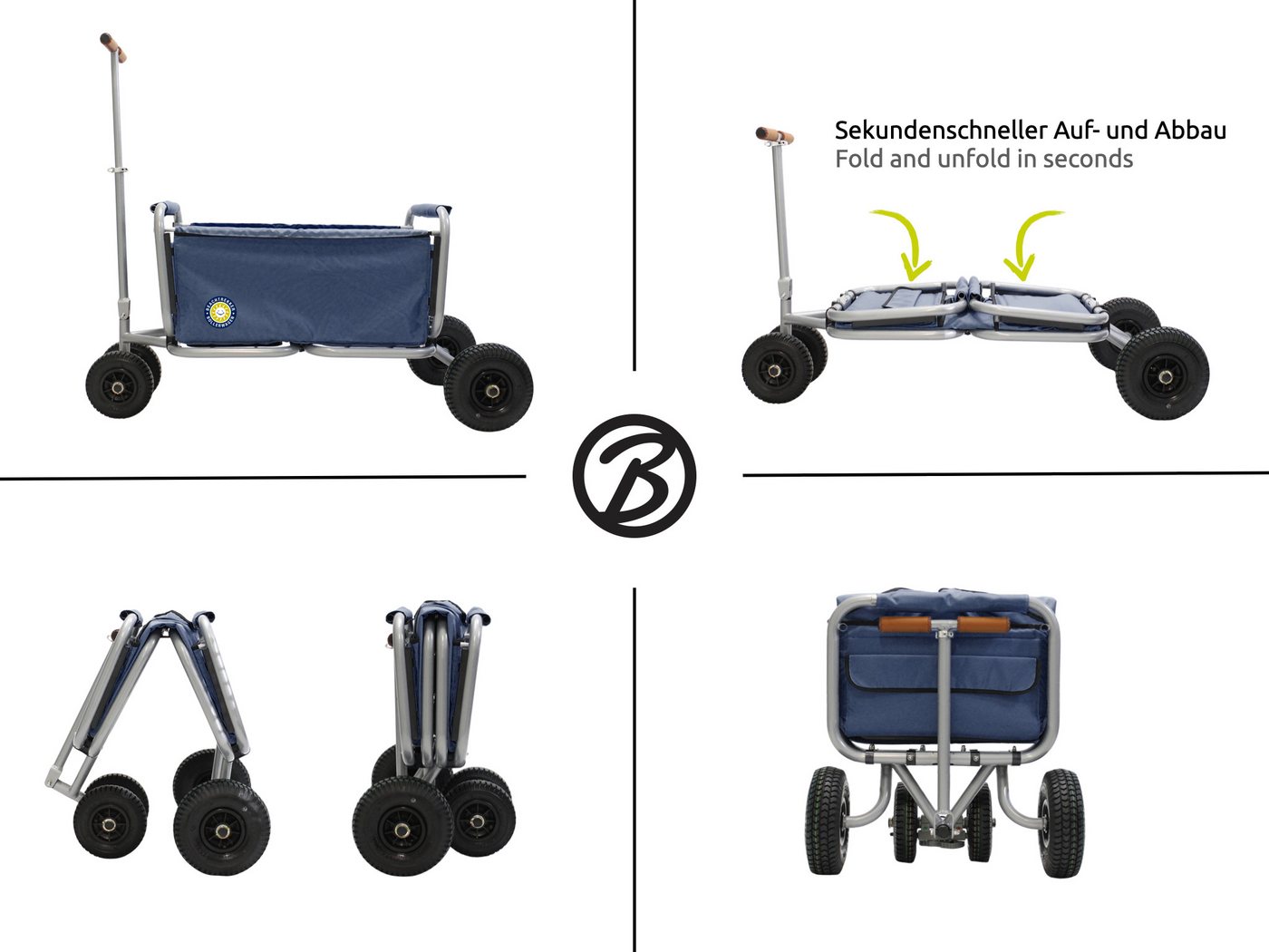 Beachtrekker Bollerwagen LiFe, faltbarer Bollerwagen inkl. Feststellbremse – Bild 5 von 5