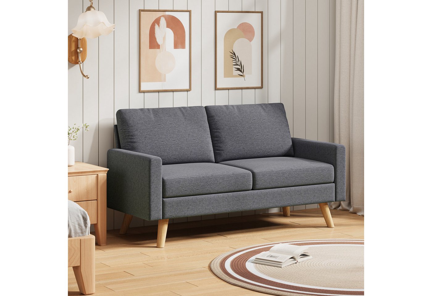 Bealife 2-Sitzer Kleine Couch, mit Armlehne, 157 x 72 x 85 cm – Bild 3 von 5