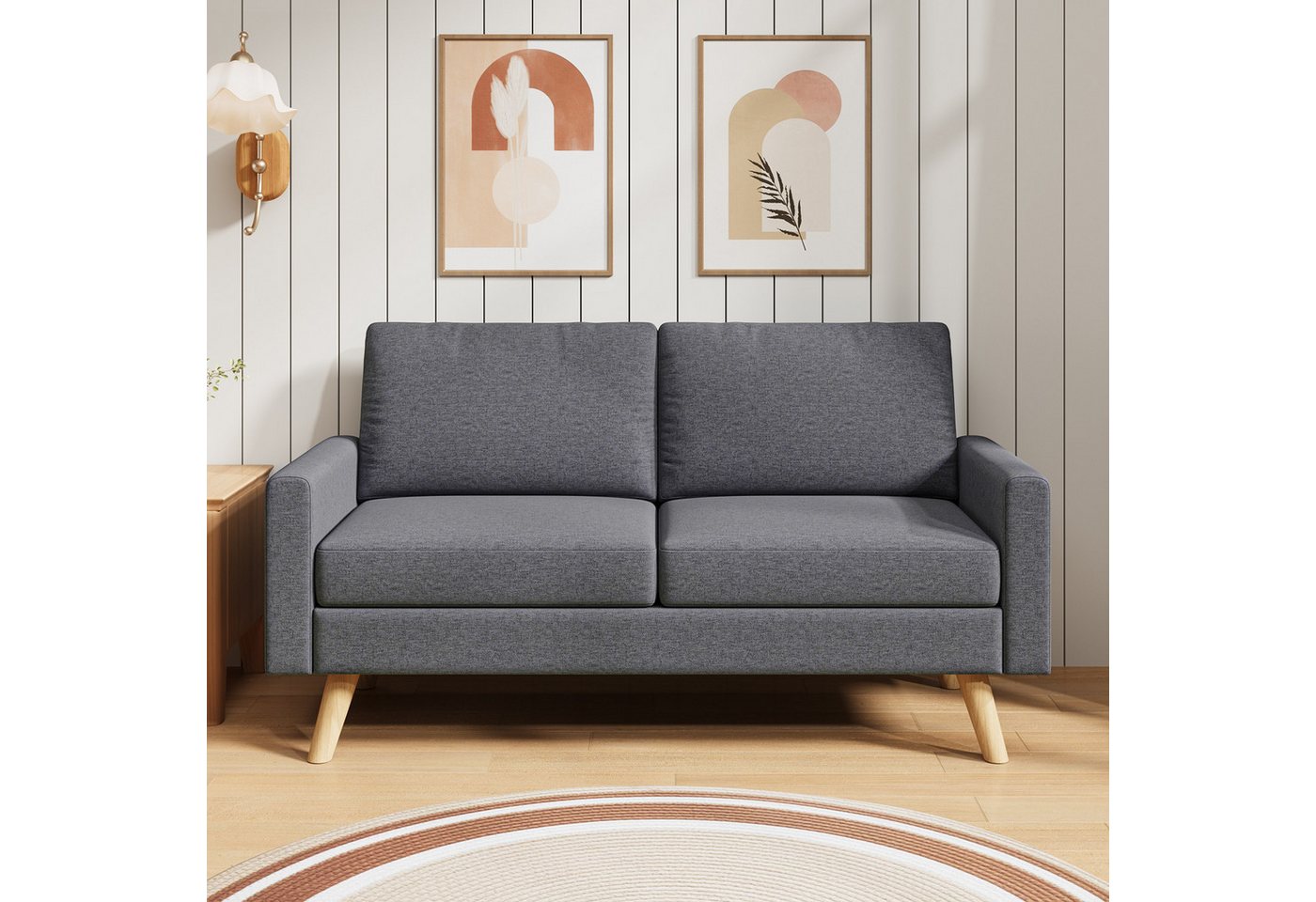 Bealife 2-Sitzer Kleine Couch, mit Armlehne, 157 x 72 x 85 cm – Bild 4 von 5