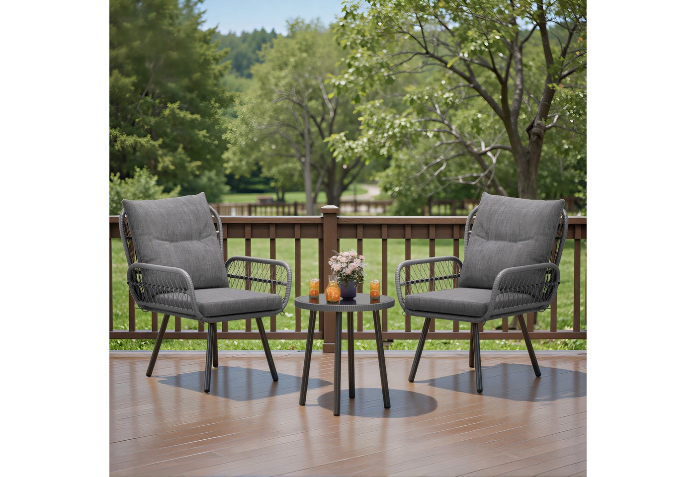 Bealife Balkonset Gartenlounge-Set, (3-tlg), 1 Tisch und 2 Stühle – Bild 3 von 5