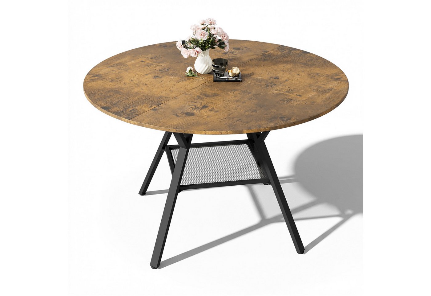 Bealife Esstisch Esstisch Runder mit Stauraum, für 4-6 Personen, R=100/120 cm – Bild 2 von 5
