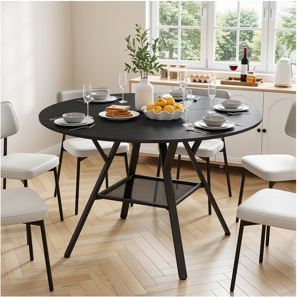 Bealife Esstisch Esstisch Runder mit Stauraum, für 4-6 Personen, R=100/120 cm