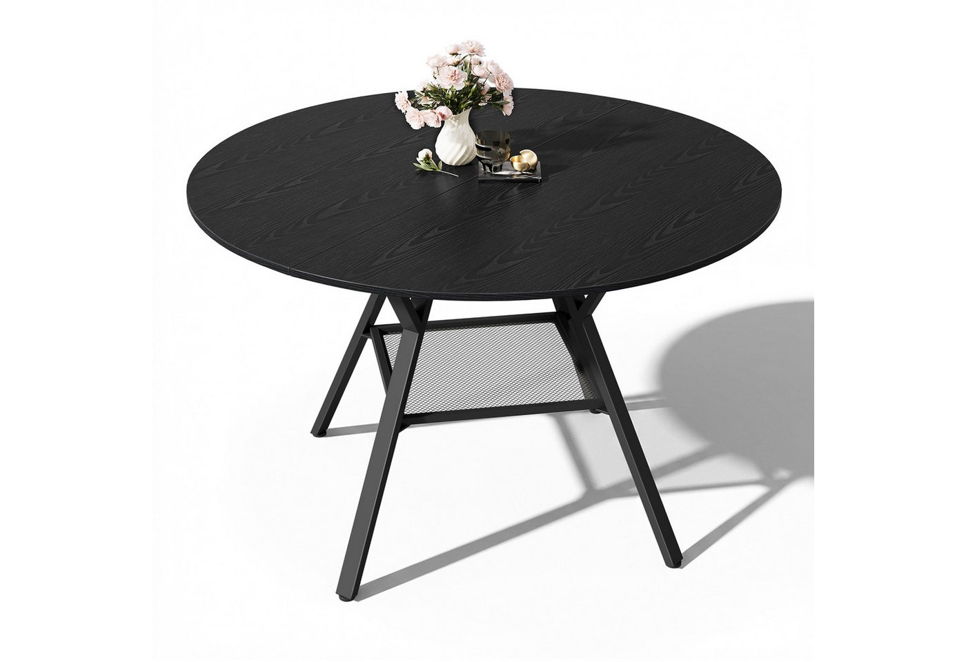 Bealife Esstisch Esstisch Runder mit Stauraum, für 4-6 Personen, R=100/120 cm – Bild 2 von 5
