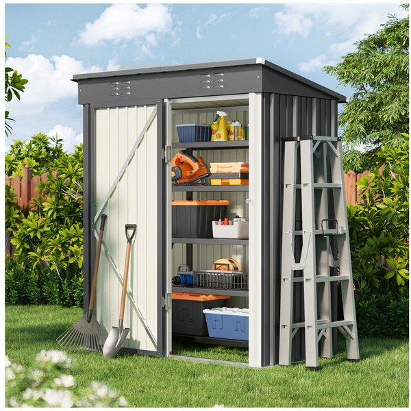 Bealife Gartenhaus Robuster Metall-Gartengeräteschuppen 180 x 162 x 95 cm, robust und wasserdicht