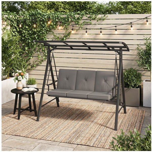 Bealife Hollywoodschaukel Gartenschaukel mit Liegefunktion, 3-Sitzer, outdoor, 3-Sitzer, Wetterfest