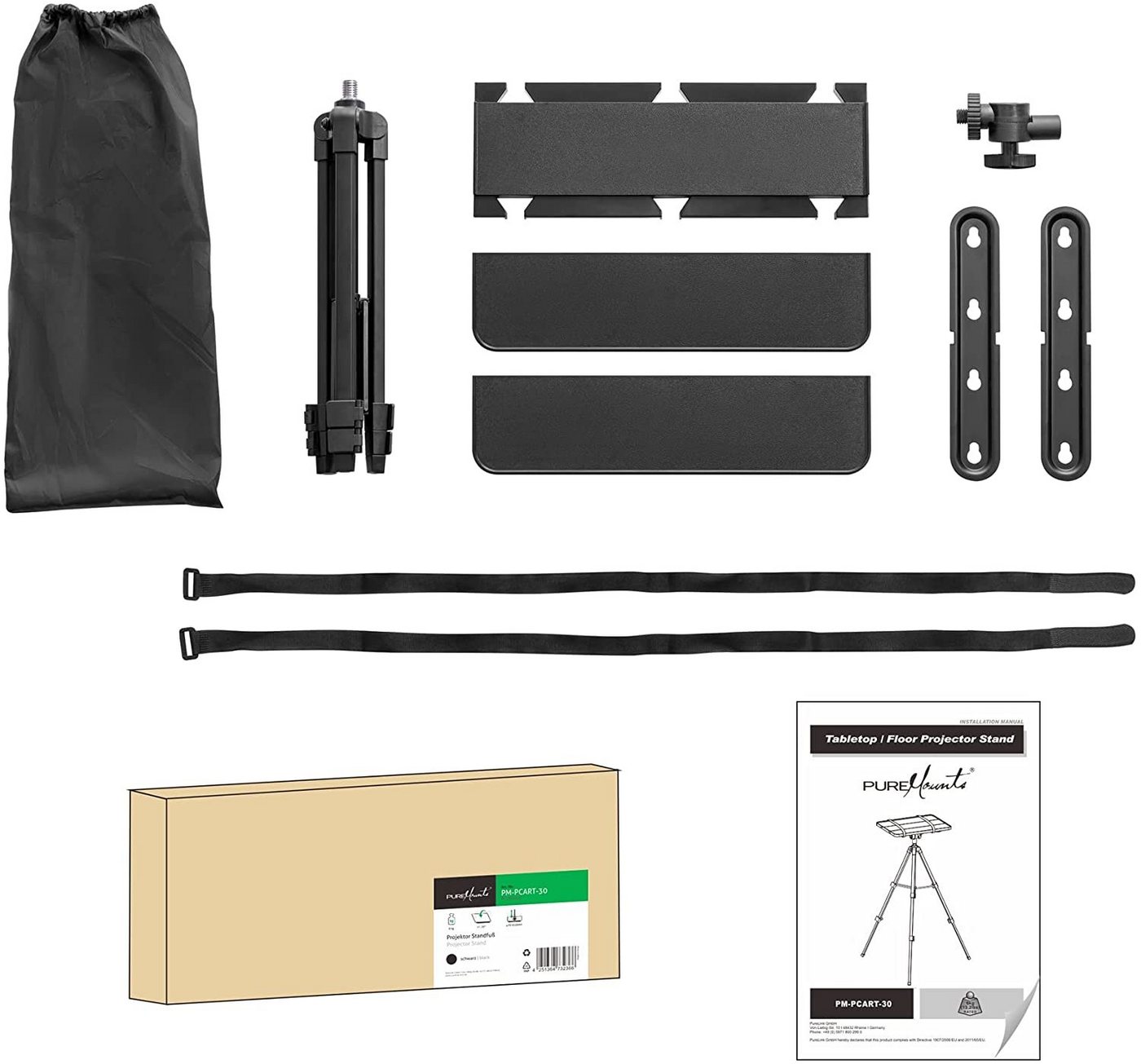 PureMounts Beamer-Deckenhalterung PureMounts® Projektor Standfuß, schwarz – Bild 5 von 5