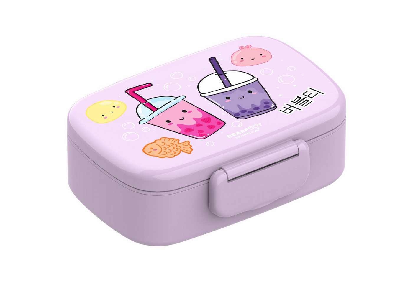 BEARFOOT Lunchbox Brotdose Kinder mit Fächern, auslaufsicher - BubbleTea, lila, Kindergarten und Schule - Mädchen und Jungen, Vesperbox, Snackbox – Bild 2 von 5